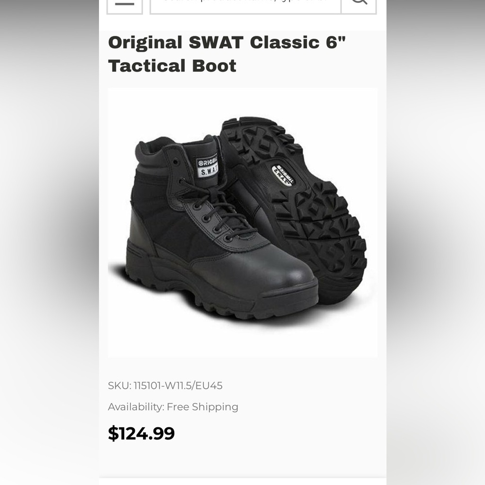 Women's Tactical Lace Up Boots - Black NWT